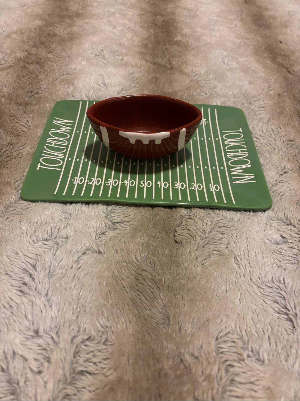 Rae Dunn Football chip and dip tray - Picture 2 of 6